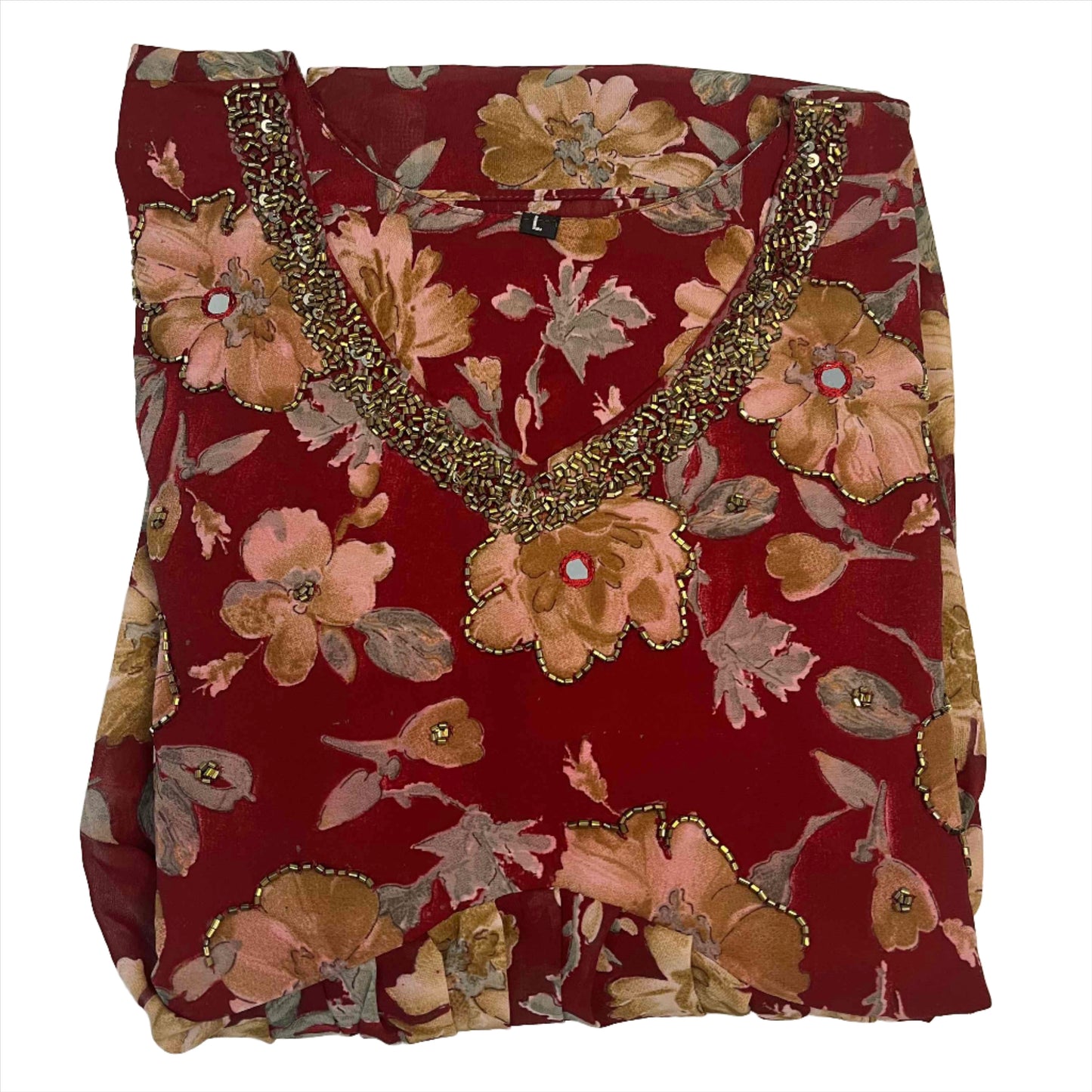 Handwork Printed georgette Alia Cut Flared Kurta