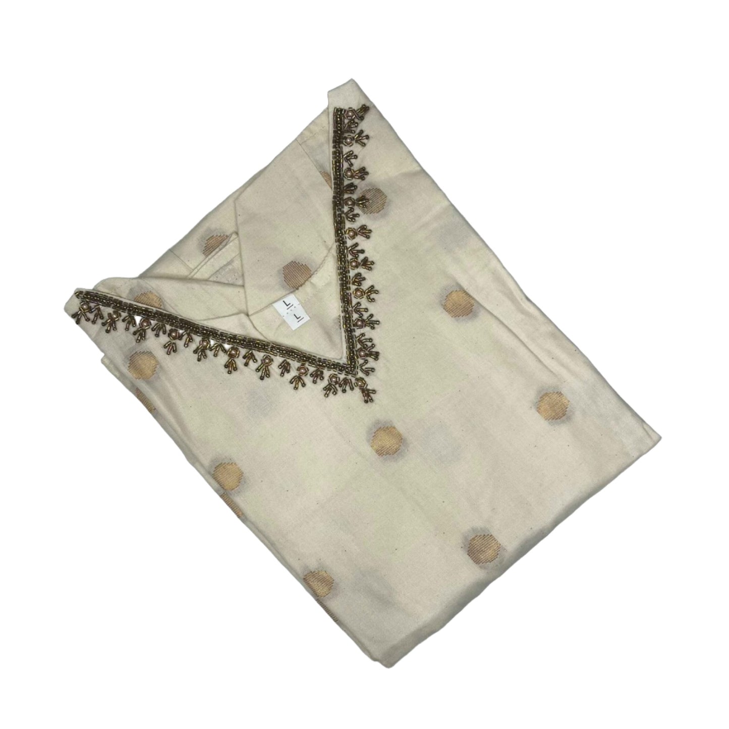 Kerala Kasavu Cotton Slitted Kurti