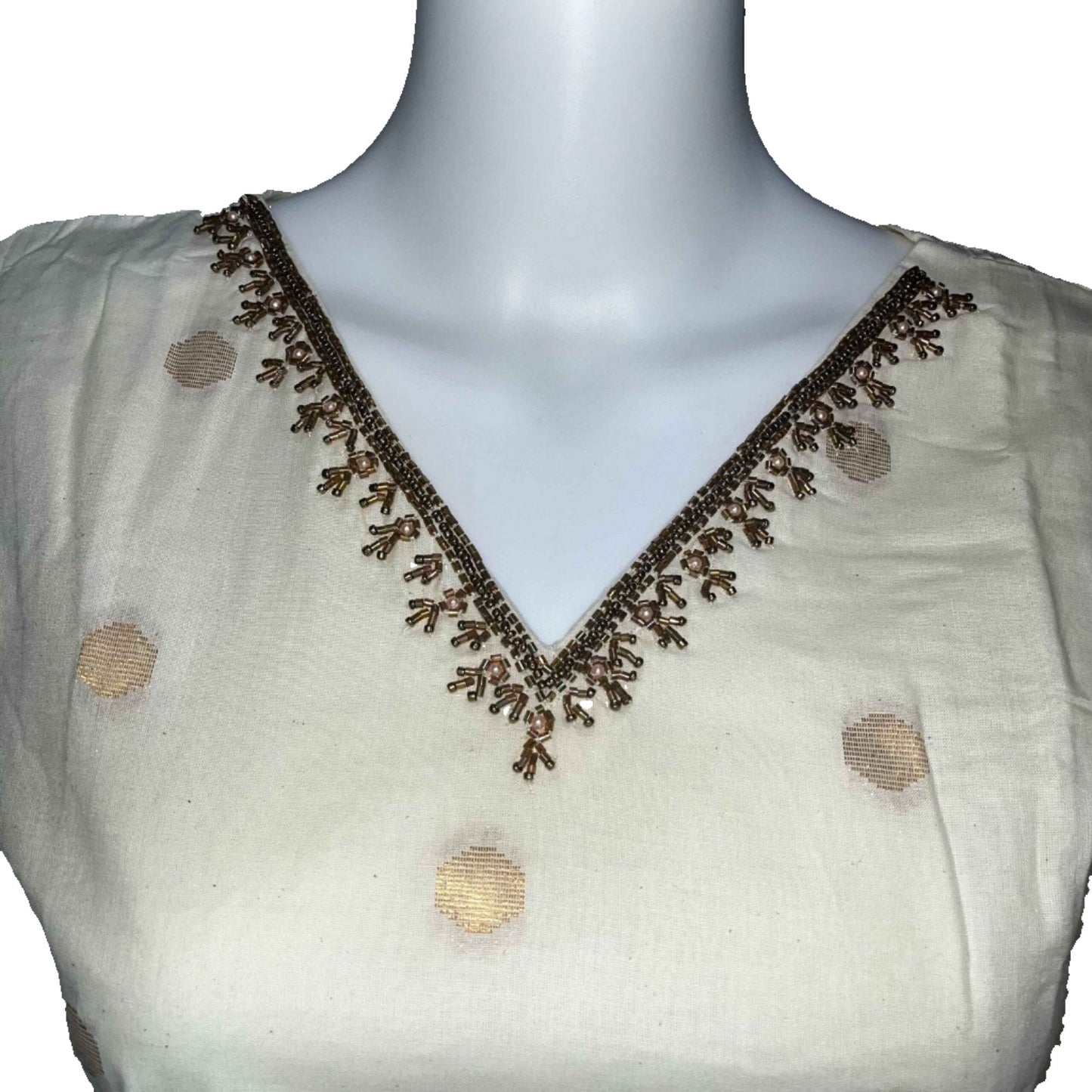 RAE-Trends-Kerala Kasavu Cotton Slitted Kurti 2