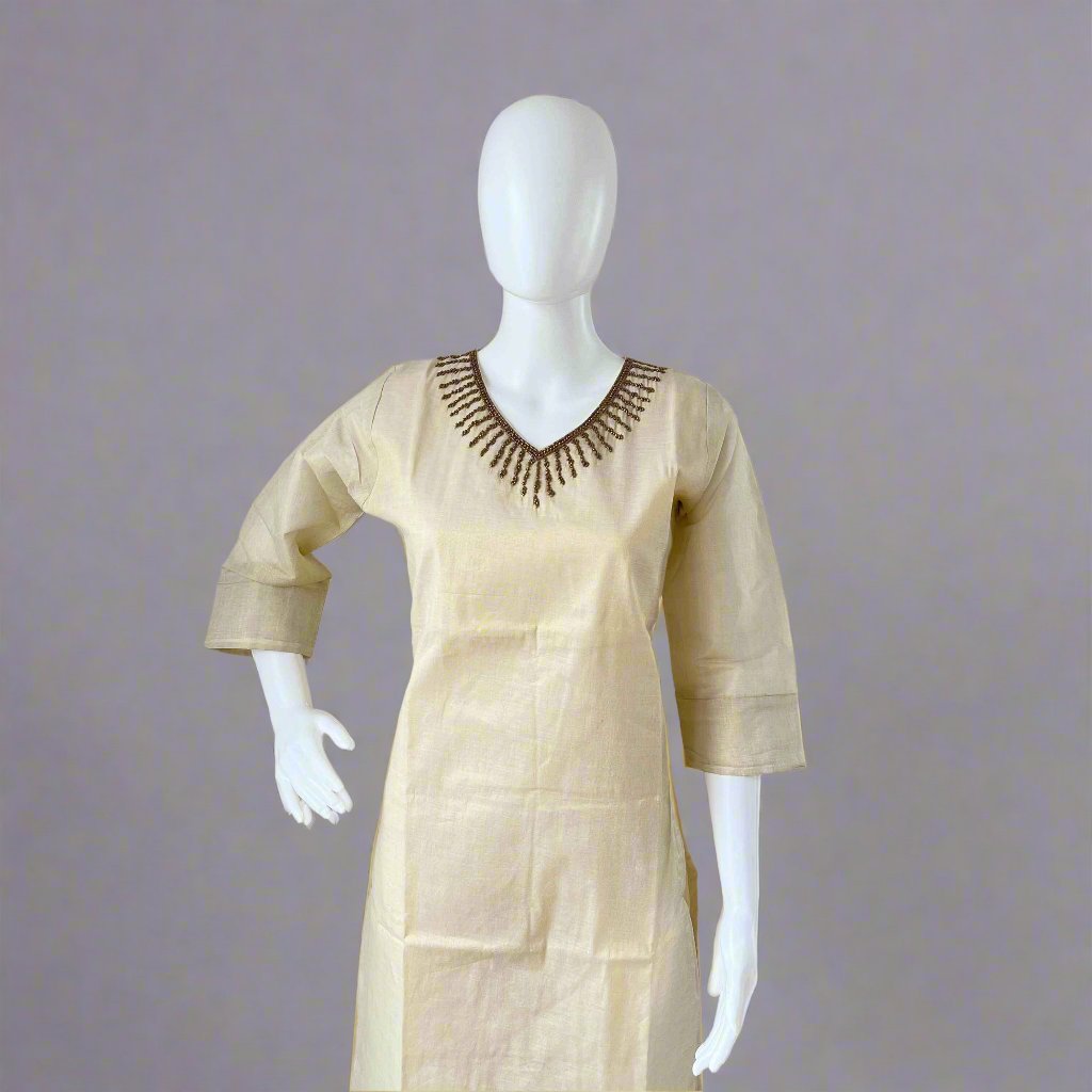 Women's Kerala Traditional Tissue Handwork Kurti