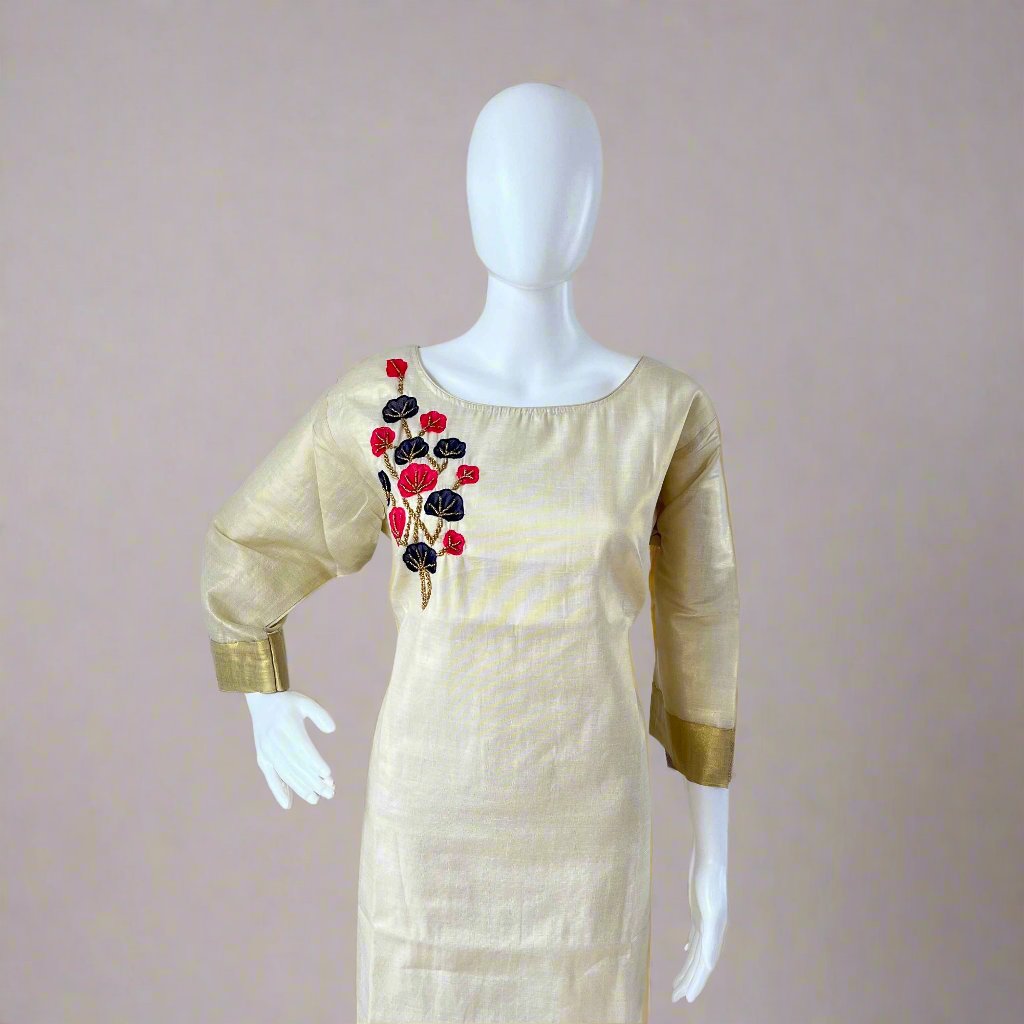 Women's Stylish Kerala Designer Handwork Kurti (Plus Size)