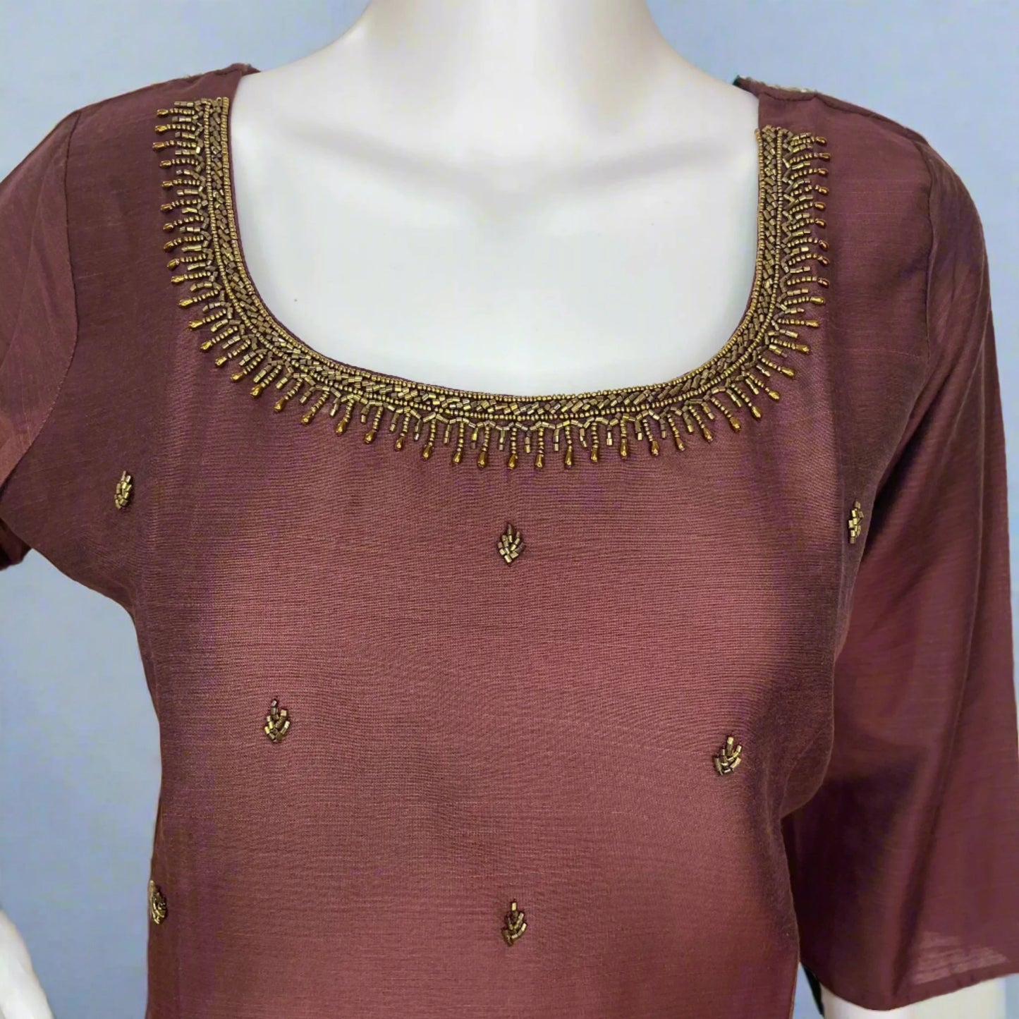 Women's Brown Handwork Kurti