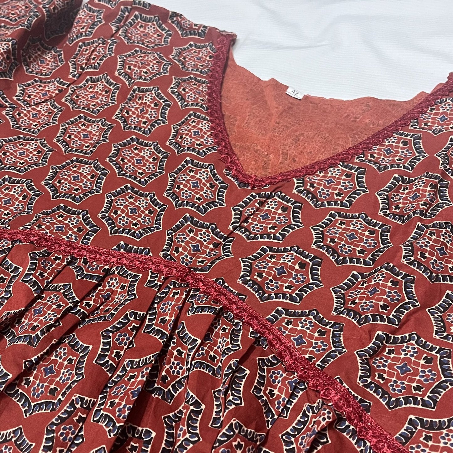Women's and Girl's Pure Cotton Printed Alia Cut Kurti
