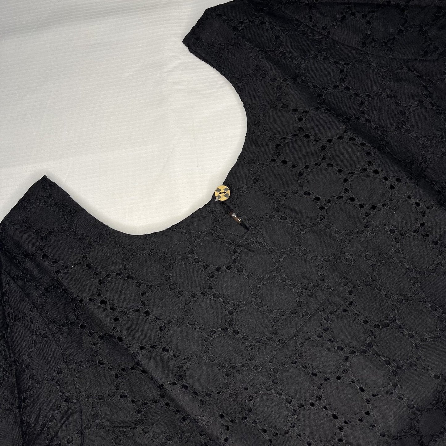 Women's Black Cotton Hakoba Kurta