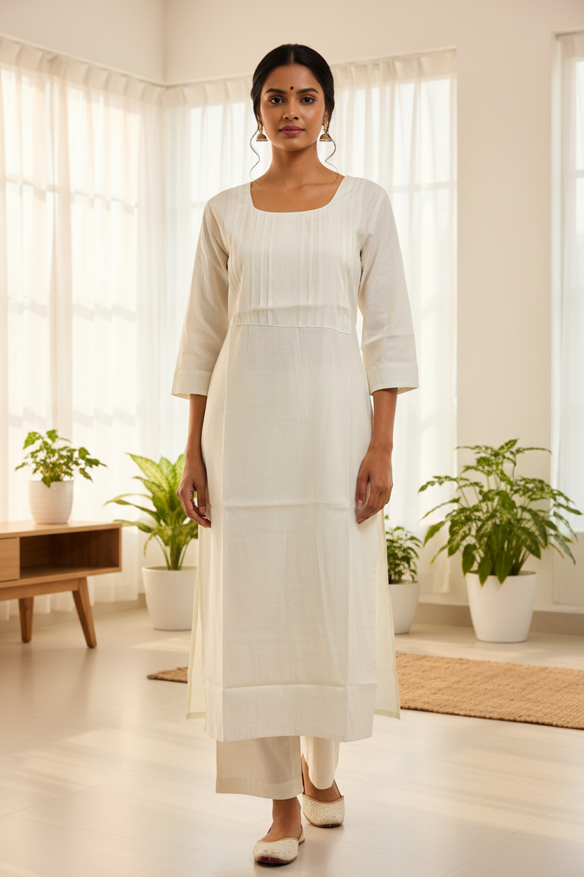 Off-White Kurti - Living Room Front