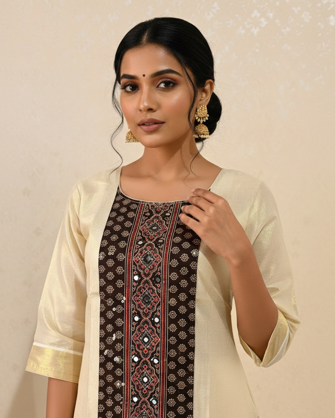 Patola Panel Kurti - Pose 5
