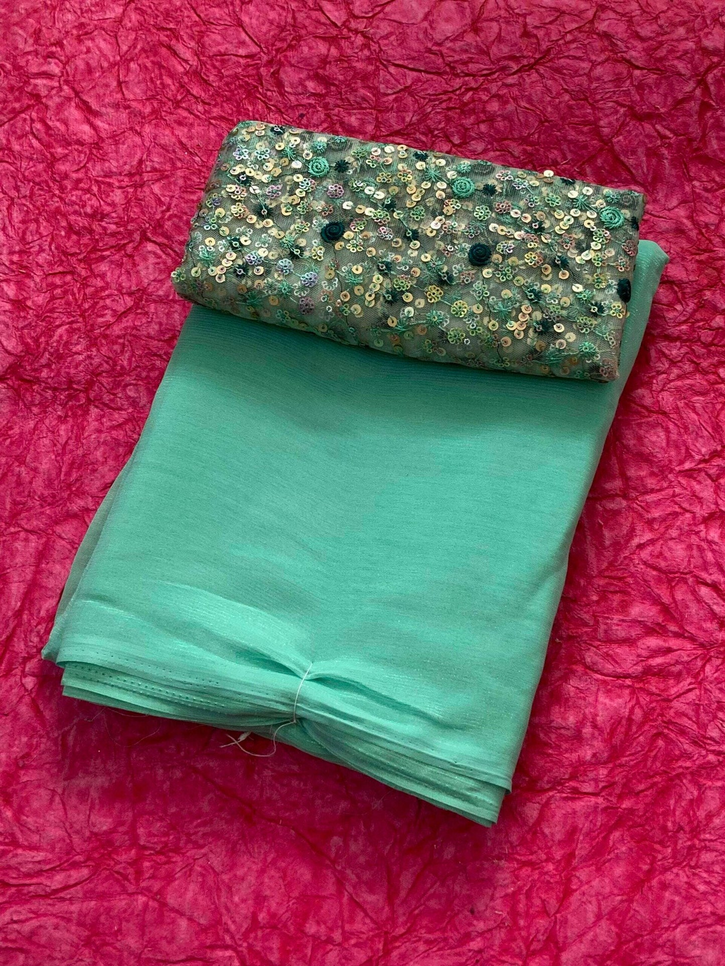 Blue Designer Saree with heavy shimmer lines