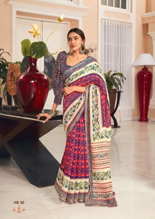 Hand Block Print Cotton Saree