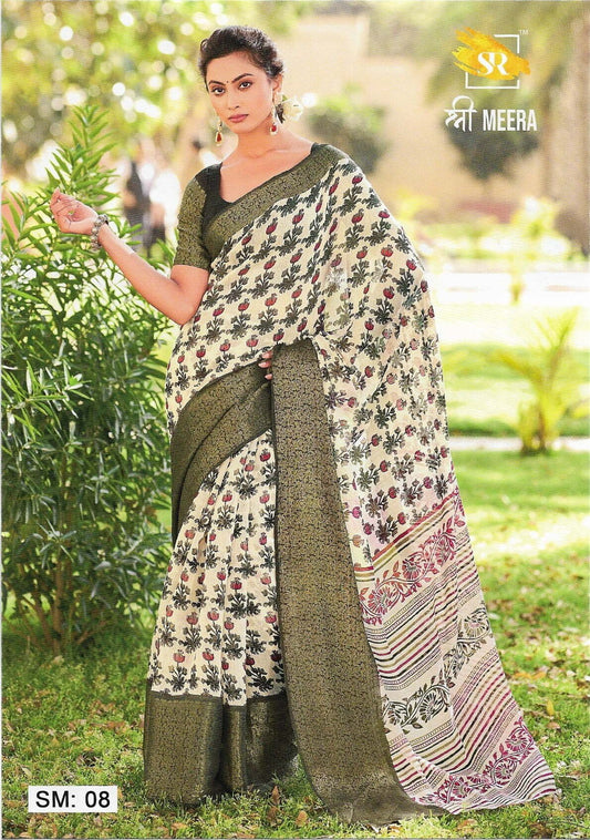 Cotton Saree with weaving Jaquard border