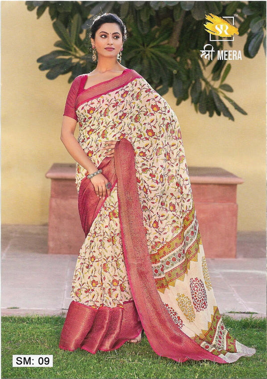 Cotton Saree with weaving Jaquard border