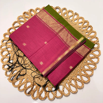 Women's Elegant Maheshwari Cotton Silk Saree with Traditional Woven Patterns | Lightweight Festive & Office Wear