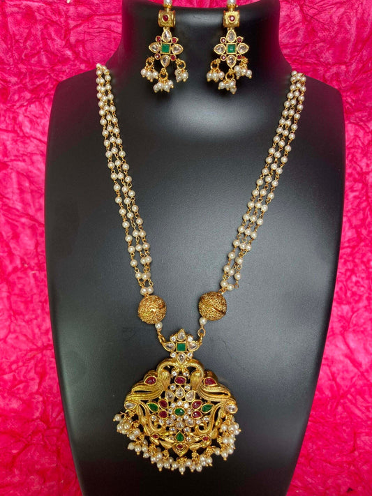 high gold polished designer kemp designer big pendant set