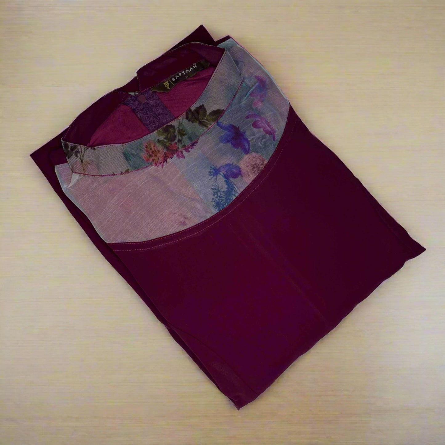 Women's Purple Color Dress With Puff Sleeve