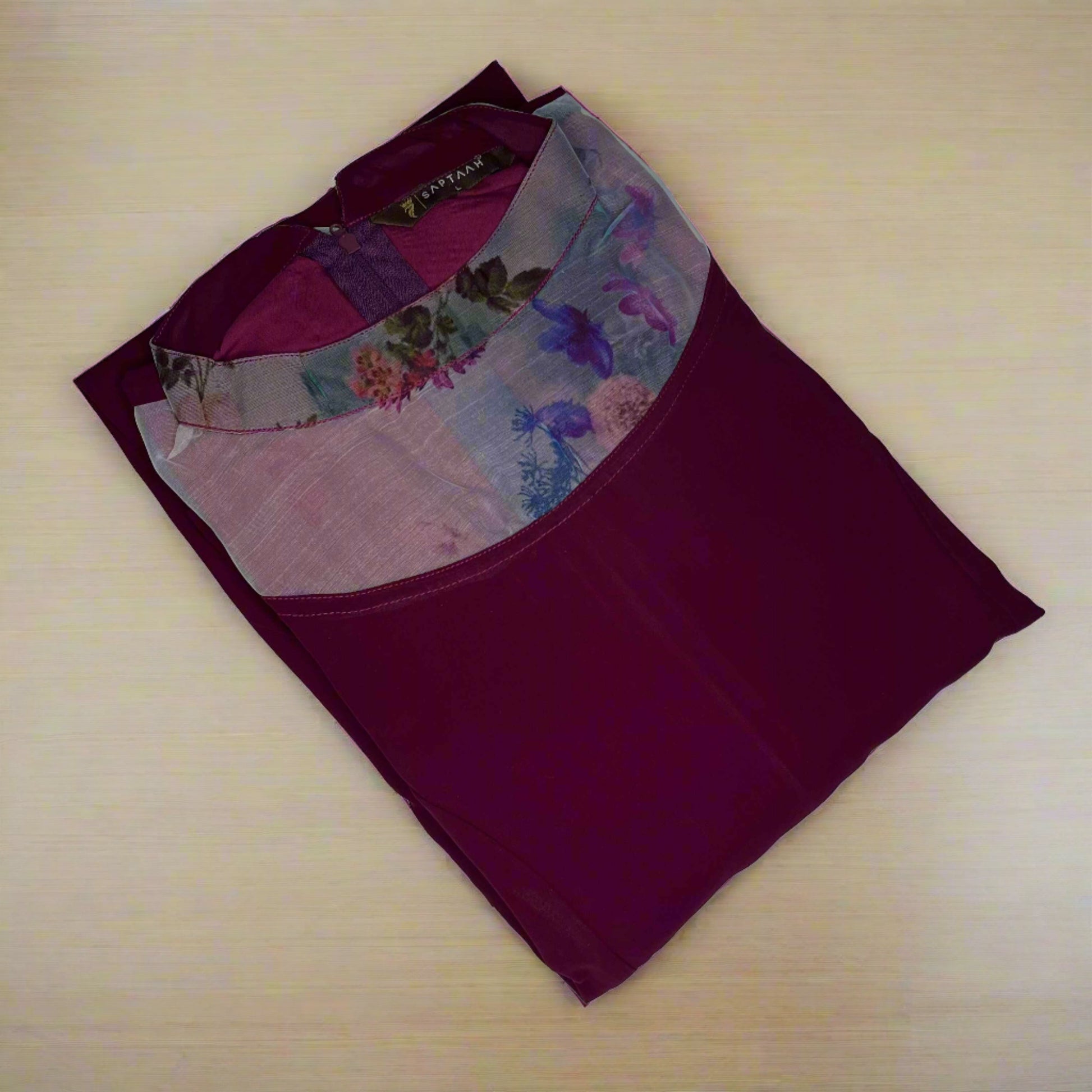 Women's Purple Color Dress With Puff Sleeve