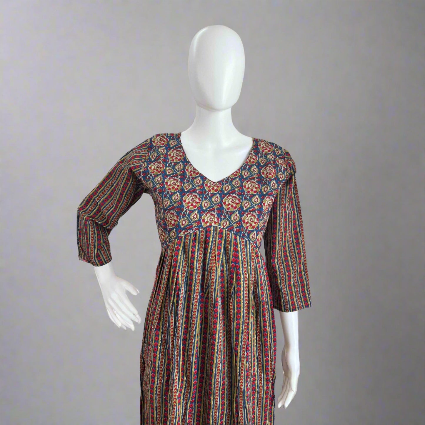 Women's Pure Cotton Printed Alia Cut Flared Kurti