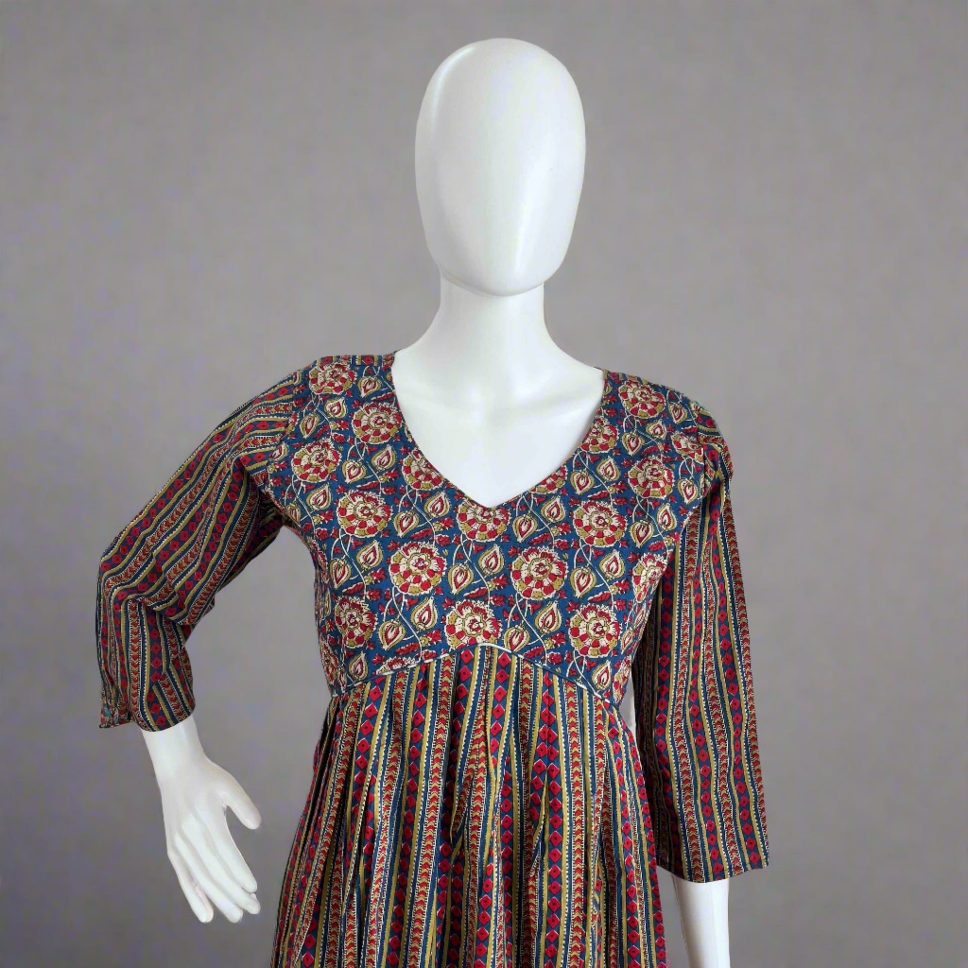 Women's Pure Cotton Printed Alia Cut Flared Kurti