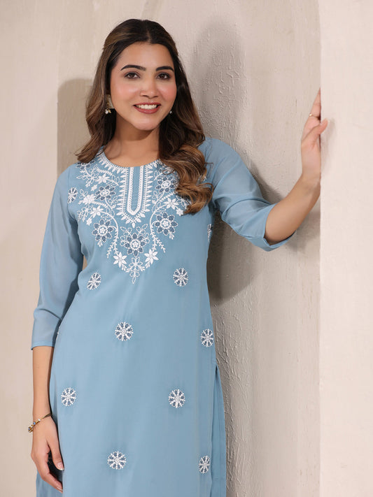 Women Georgette Regular Fit Casual Kurta