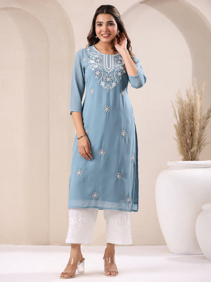Women Georgette Regular Fit Casual Kurta