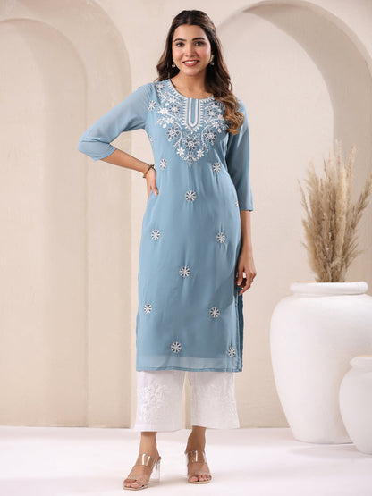 Women Georgette Regular Fit Casual Kurta