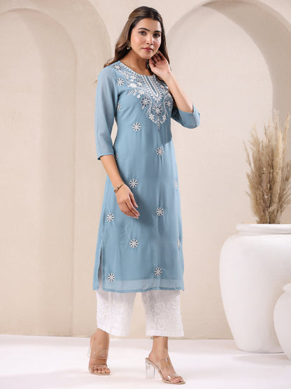 Women Georgette Regular Fit Casual Kurta