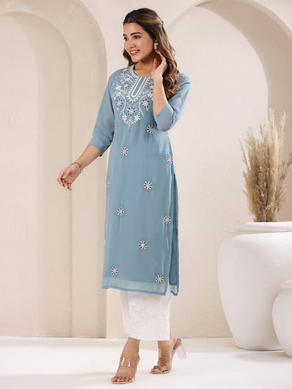 Women Georgette Regular Fit Casual Kurta