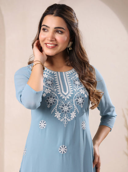 Women Georgette Regular Fit Casual Kurta