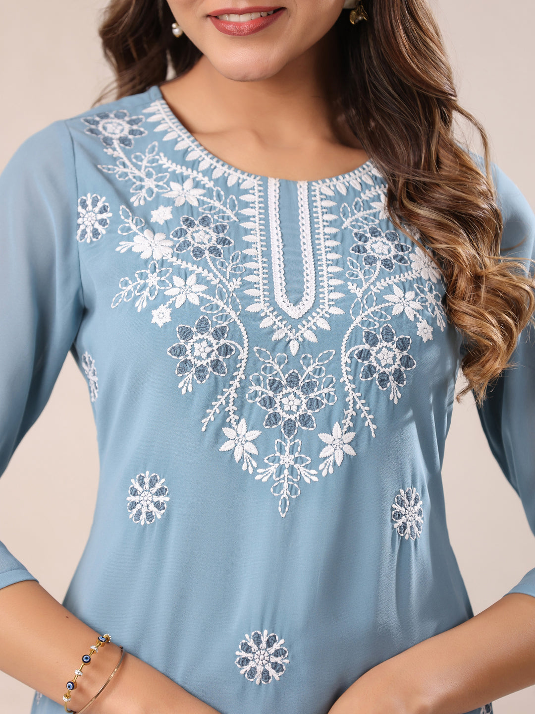 Women Georgette Regular Fit Casual Kurta