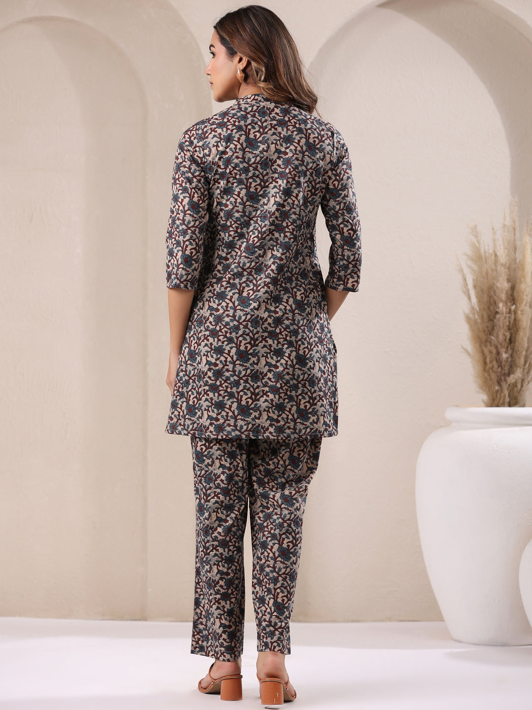 Women's Pure Cotton Floral Printed Straight Co-ord Set
