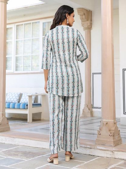 Women's Pure Cotton Floral Printed Straight Co-ord Set