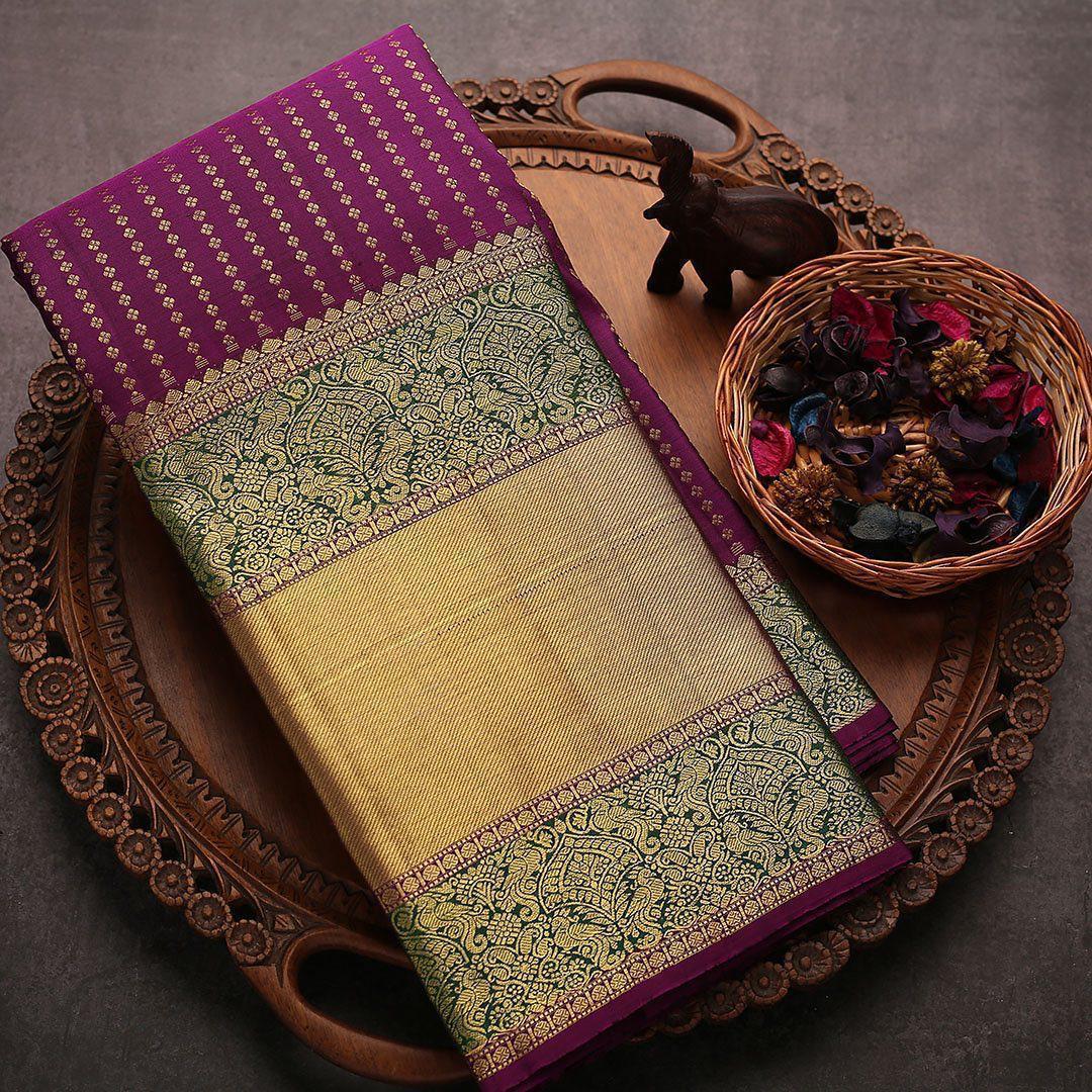 Women's Banarasi Soft Lichi Silk Kanjivaram Style Designer Bridal Saree With Blouse Piece
