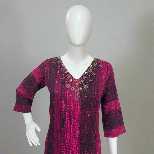 Women's Tie And Dye Handwork Kurti