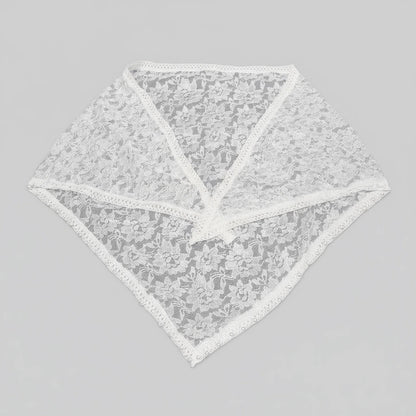 White lace scarf on a gray background