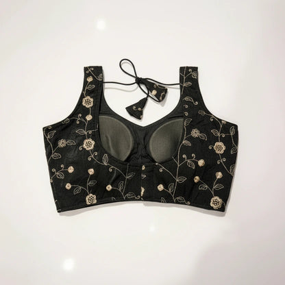 Fancy Ready-to-Wear Silk Blouse for Women | Floral Embroidery | Size 38