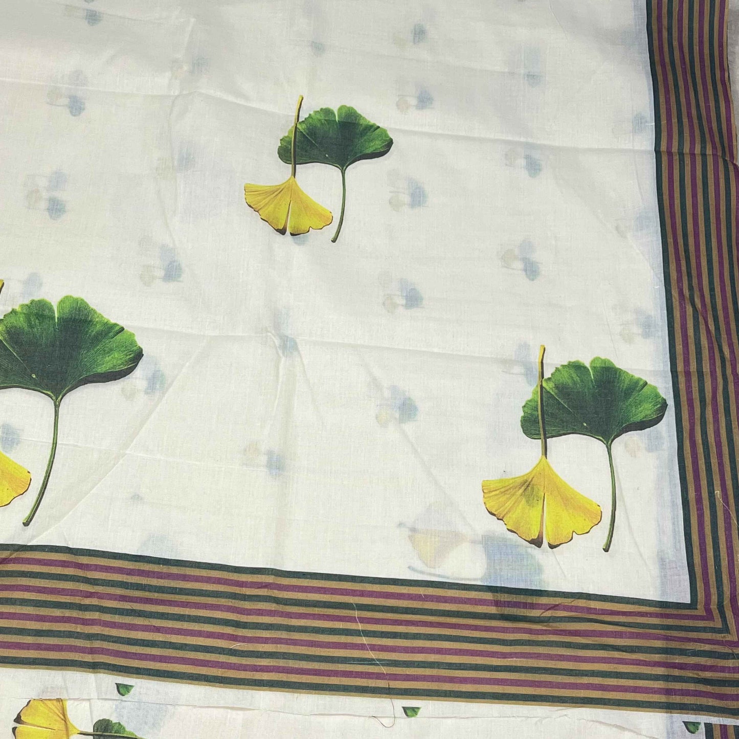 Kerala Cotton Kasavu Leaf Digital Print Saree with Blouse Piece