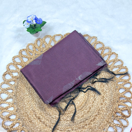 Women's Elegant Coffee Brown Cotton Silk Saree – Perfect for Office, Festive & Traditional Wear