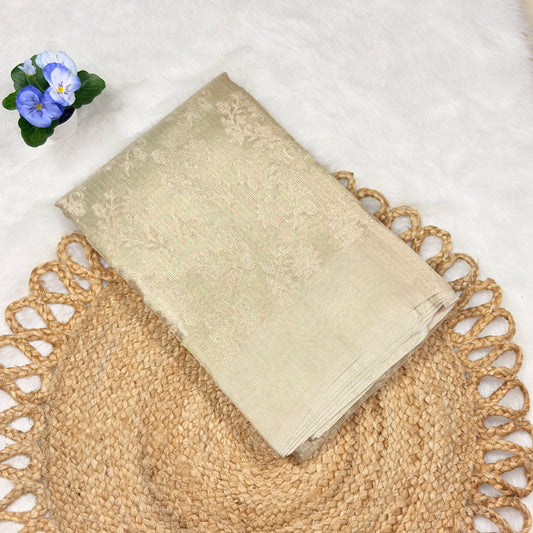 Women's Tissue Saree in Pista Green with Subtle Zari Weaving – Perfect for Festive & Wedding Wear