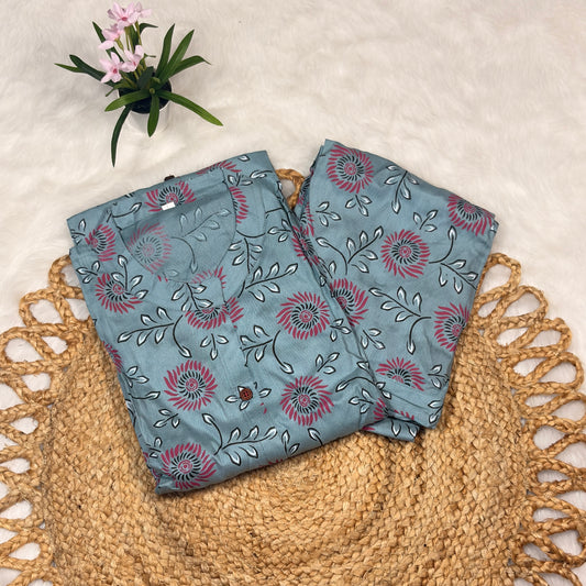 Women’s Trendy Blue Floral Printed Cord Set for Women – Casual & Ethnic Wear