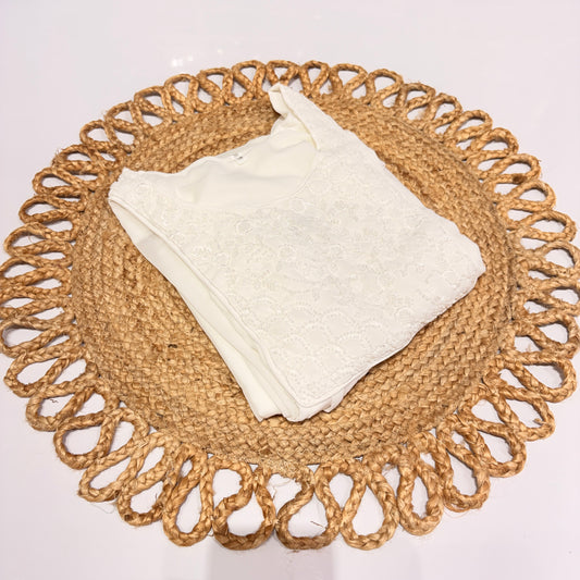 Women’s White Embroidered Kurti | Festive, Christmas & Church Wear