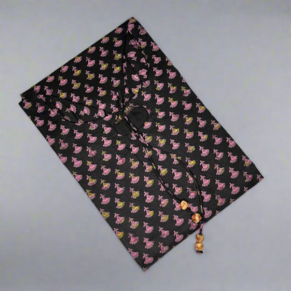 Women's Cotton Black With Pink Kurti