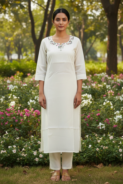 Floral Kurti with Chappals - Pose 1