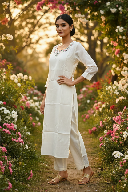Floral Kurti with Chappals - Pose 2