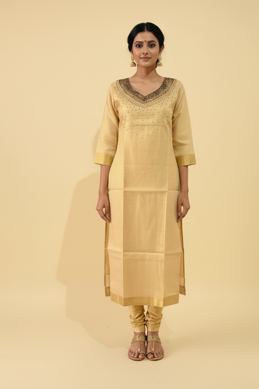 Golden Bead Kurti - Pose 1
