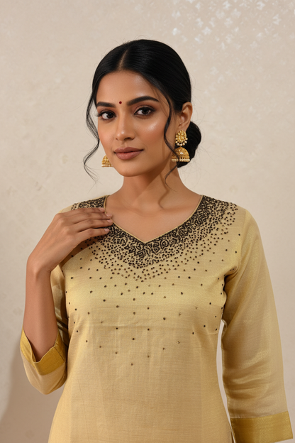 Golden Bead Kurti - Pose 4