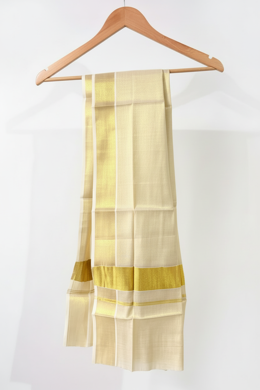 Kerala Kasavu Dupatta - Wrinkle Free