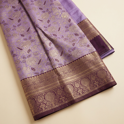 Lavender saree folded product display