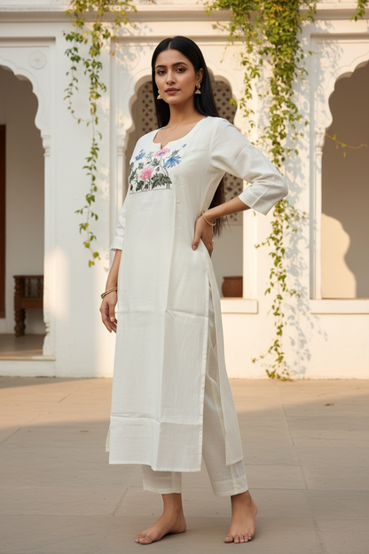 Off White Coord Set - 3/4 Angle