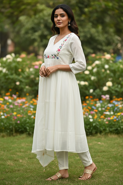 Off-White Kurti - Side Pose