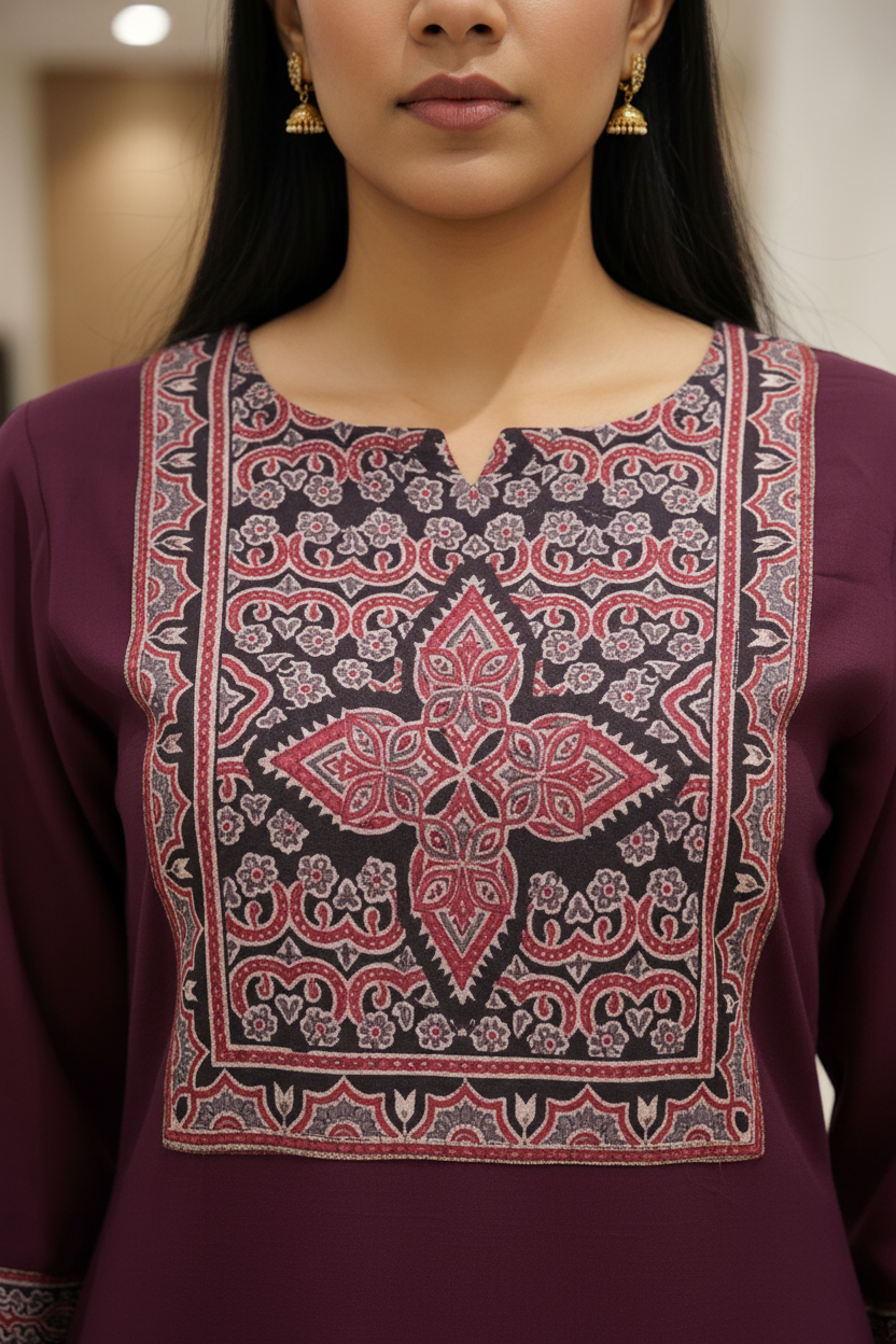 Pose 4 – Ajrakh Print Close-Up Detail
