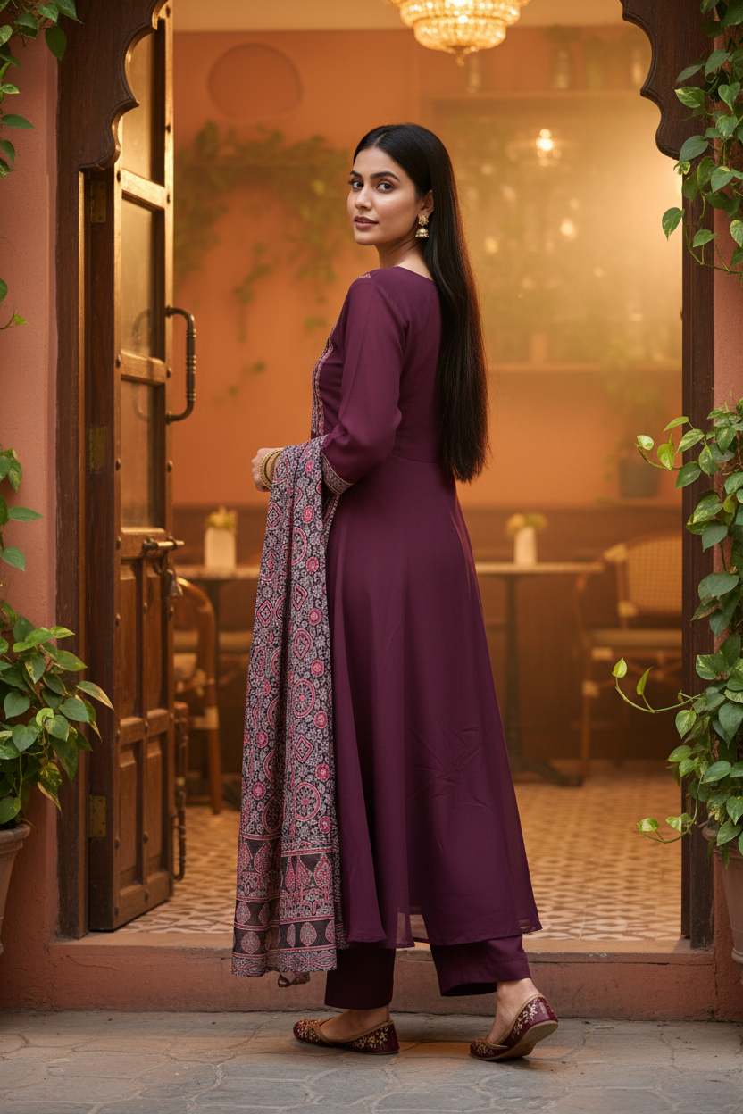 Pose 5 – Over-Shoulder, Café Doorway