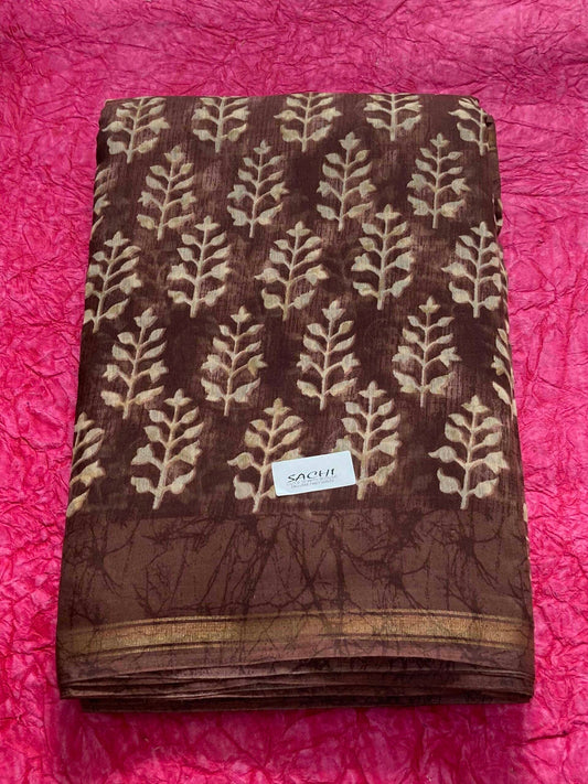 Linen Satin Printed Saree